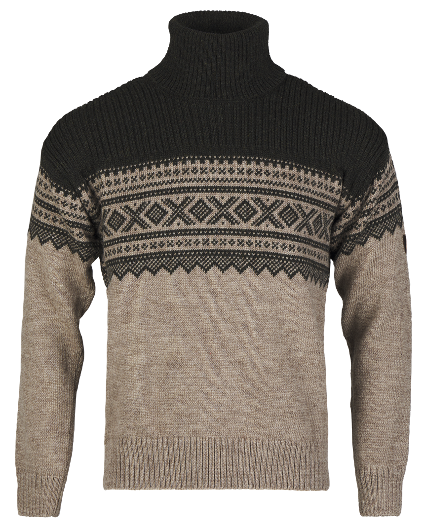 Bråtens Marius sweater rullekrave beige/grøn