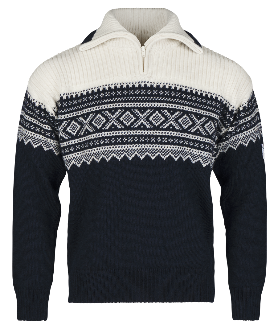 Bråtens Marius sweater med lynlås navy/offwhite