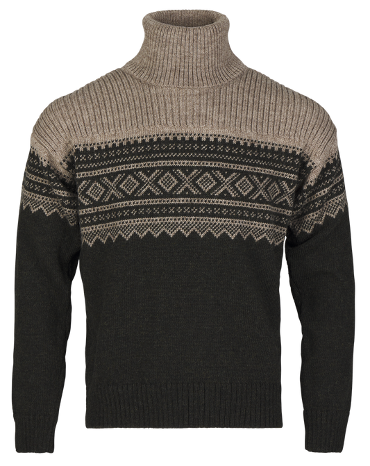 Bråtens Marius sweater rullekrave grøn/beige