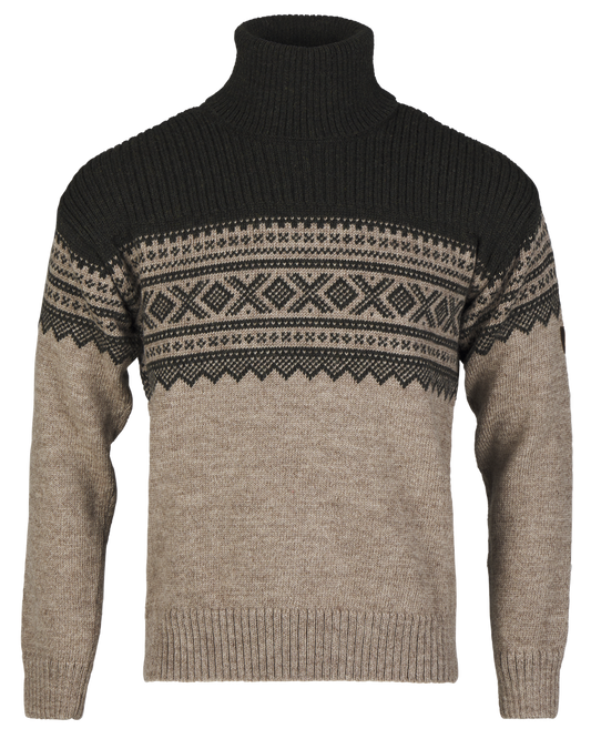 Bråtens Marius sweater rullekrave beige/grøn