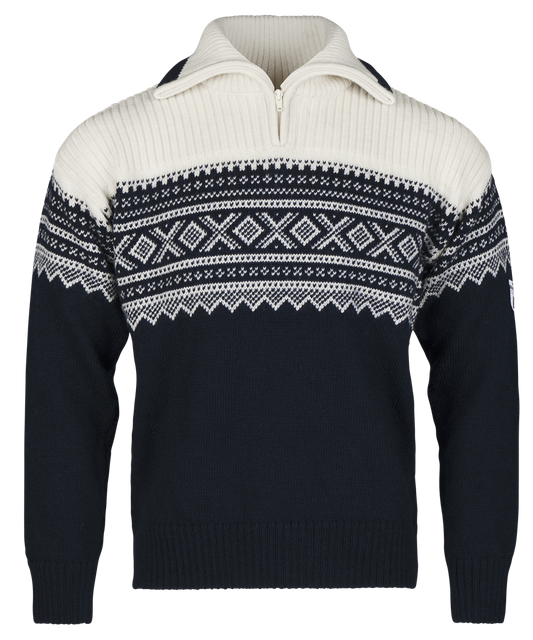 Bråtens Marius sweater med lynlås navy/offwhite