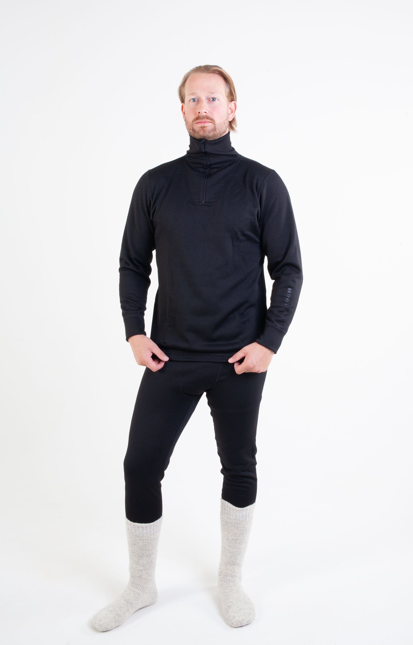 Vidda terrywool høj hals m/lynlås, sort